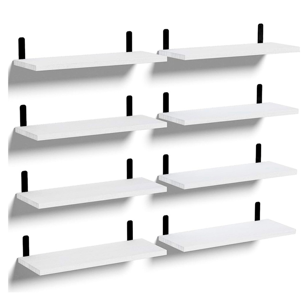 NIB White Floating Shelves Set of 8